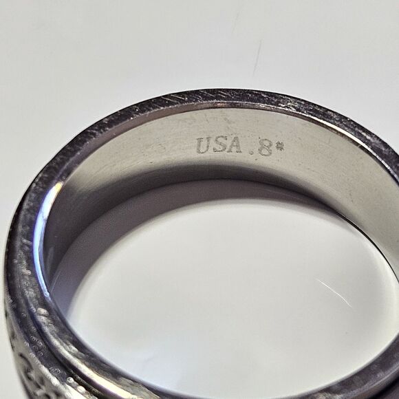 *Sale* He Loves Me Stainless Steel Spinner Ring Band Size 8 - Picture 10 of 15